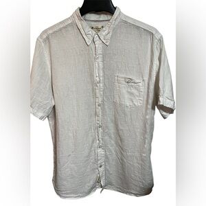 Original Weatherproof Vintage White Linen Blend Shirt Sz XL